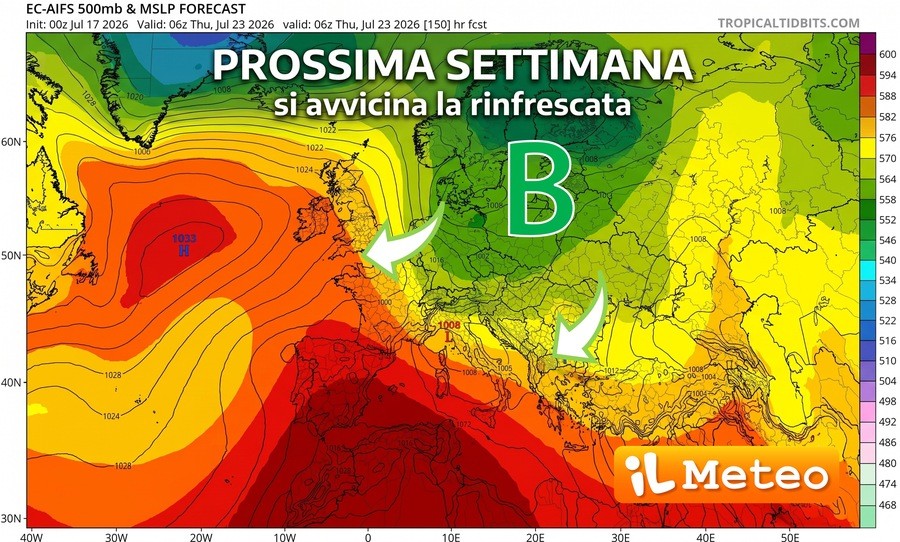 Meteo Prossima Settimana: da Martedì la Svolta, arriva la rinfrescata dalla Scandinavia e cambierà tutto