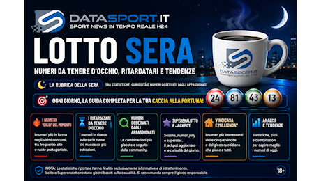 Lotto Oggi Magazine, i numeri dell’estrazione di sabato 11 luglio 2026