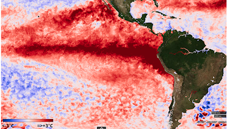 Super El Niño storico, il riscaldamento del Pacifico supera i 3°C: l'81% di probabilità di un evento eccezionale