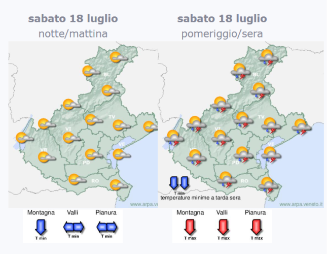 Previsioni 17-20 luglio: alternanza di caldo e temporali, poi stop all’ondata di calore