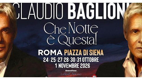 Baglioni riparte da Piazza di Siena: sette concerti a Roma dopo la polmonite