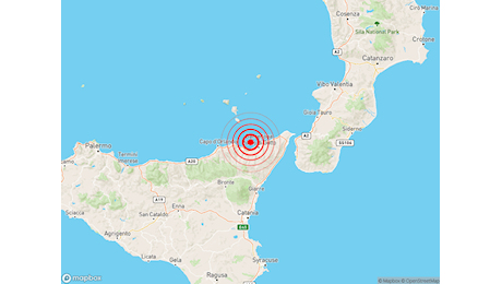 Scossa di TERREMOTO Magnitudo 2.9 sulla Costa Siciliana nord-orientale (Messina), ecco i dettagli