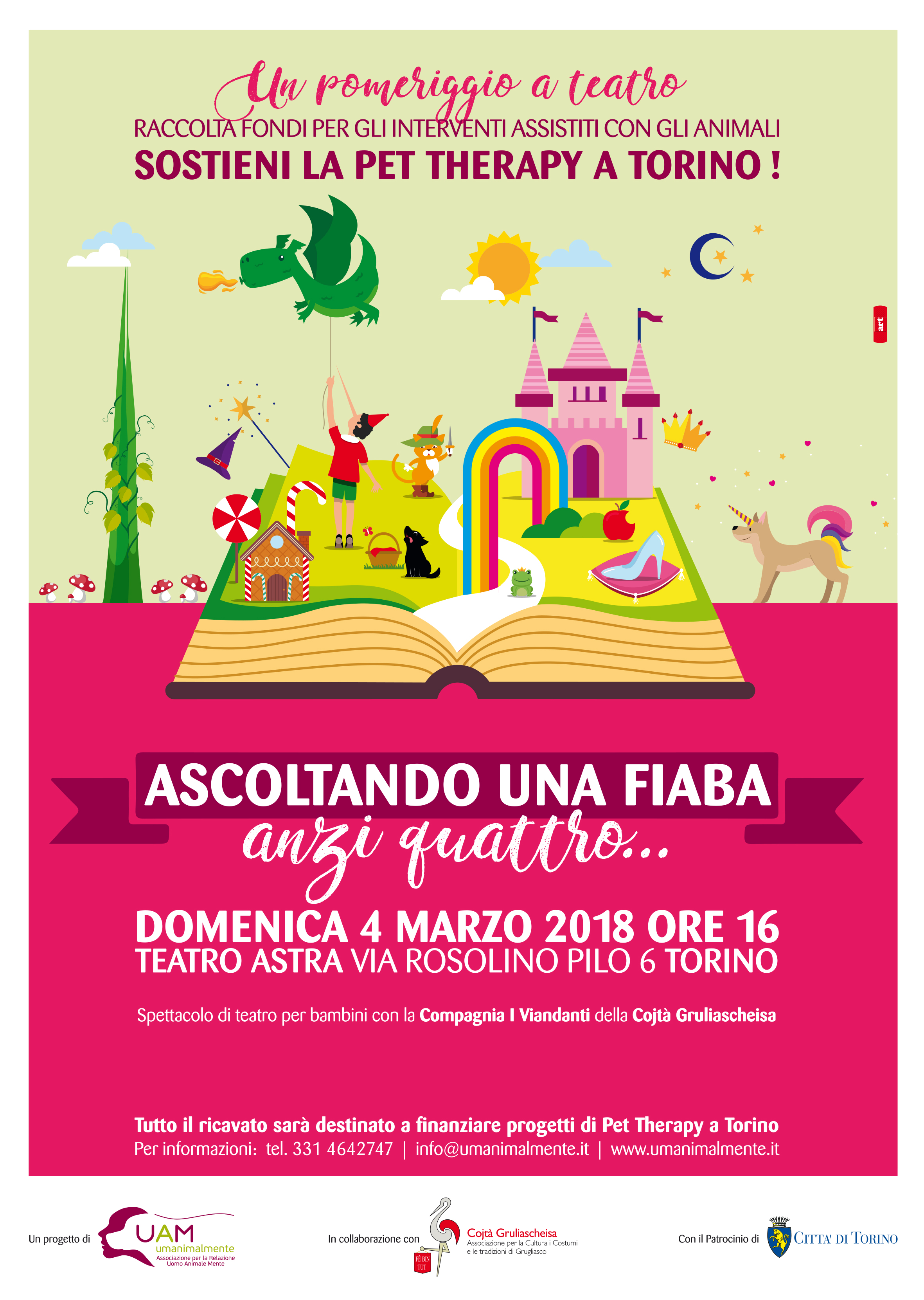 Un pomeriggio a teatro per sostenere la Pet Therapy a Torino